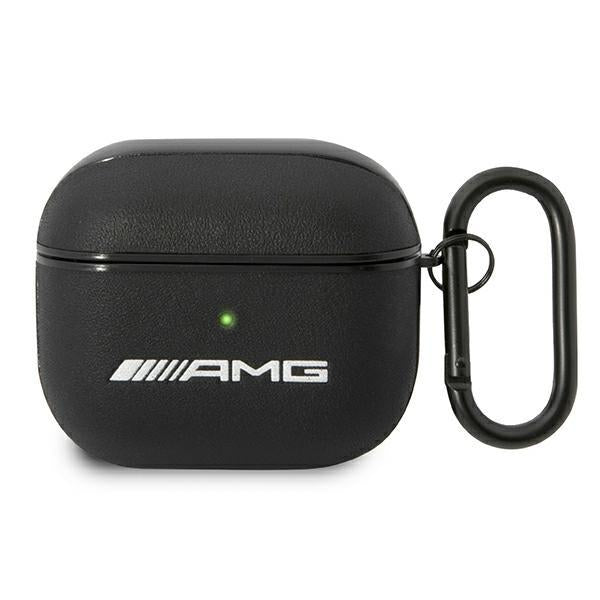 Etui AMG de Couro com Logo Grande para AirPods 3 - preto