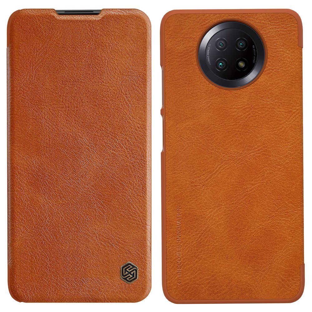 Nillkin Qin estojo de couro castanho para Xiaomi Redmi Note 9T 5G