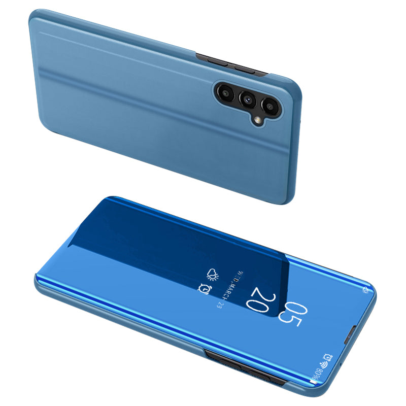 Capa Clear View Case para Samsung Galaxy A14 com tampa flip na cor azul.