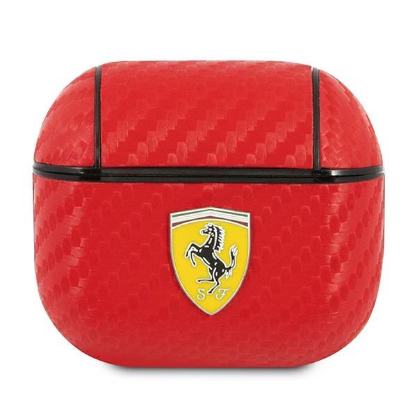 Estojo Ferrari On Track PU Carbon para AirPods 3 - vermelho