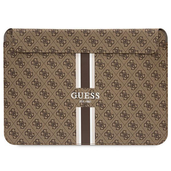 Capa Guess 4G Printed Stripes para laptop de 14" - castanho