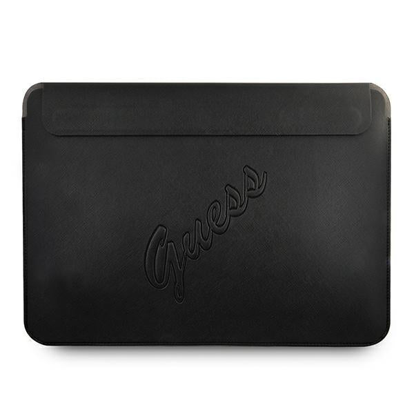 Capa Guess Saffiano Script para laptop de 13'' - preta