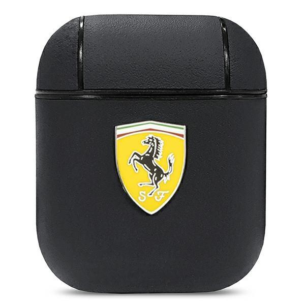 Etui Ferrari On Track Leather para AirPods 1/2 - preto