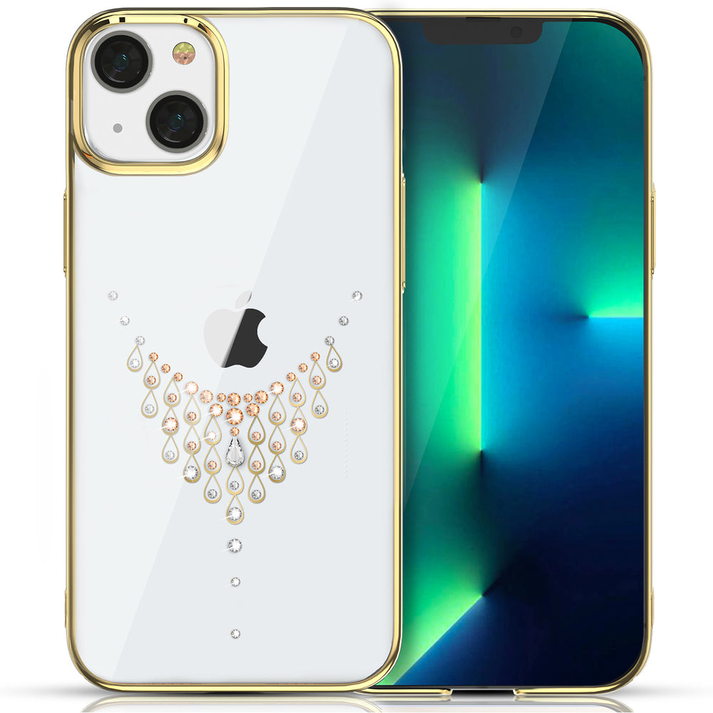Capa de luxo Kingxbar Sky Series com Cristais Swarovski para iPhone 13 Pro dourado (Dew)