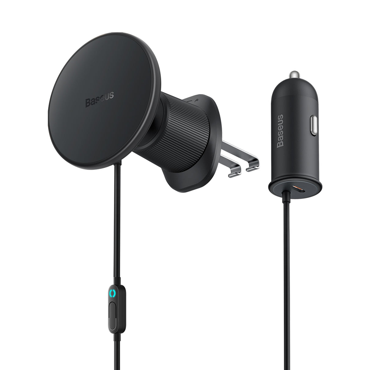 Carregador veicular indutivo MagSafe 15W USB C 25W Baseus CW01 - preto