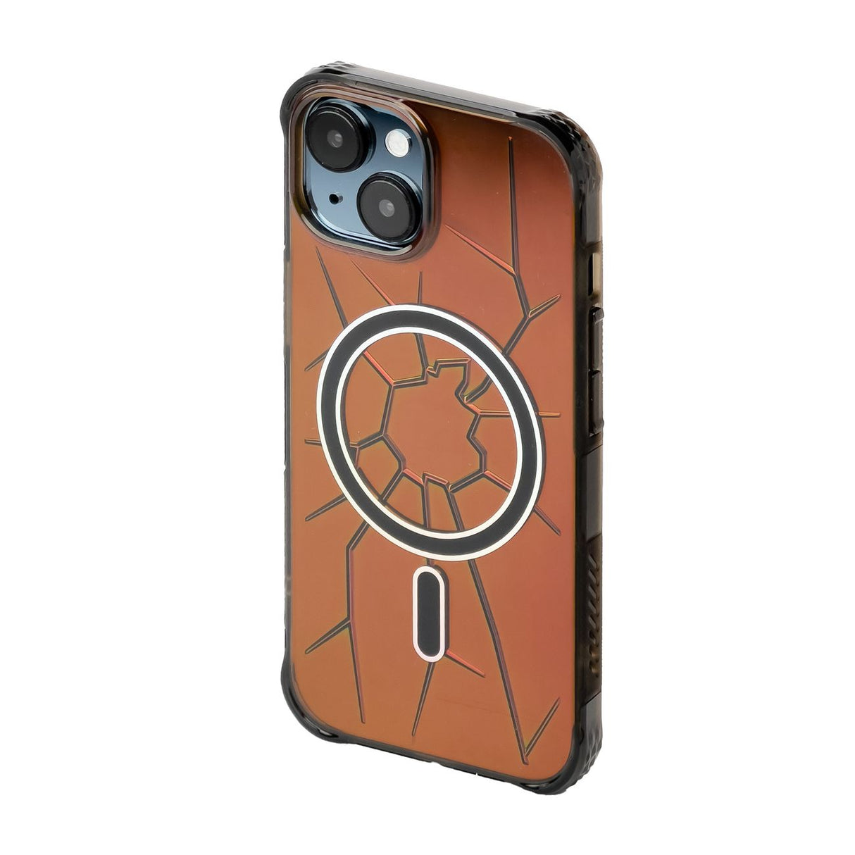 Capa de silicone MagSafe Kingxbar PQY Crack Series para iPhone 15 - preta