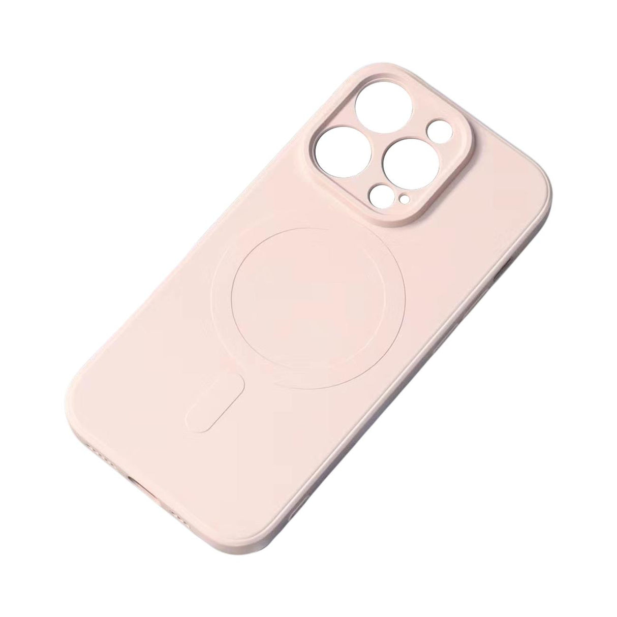 Capa de silicone compatível com MagSafe para iPhone 15 Pro Max - cor creme