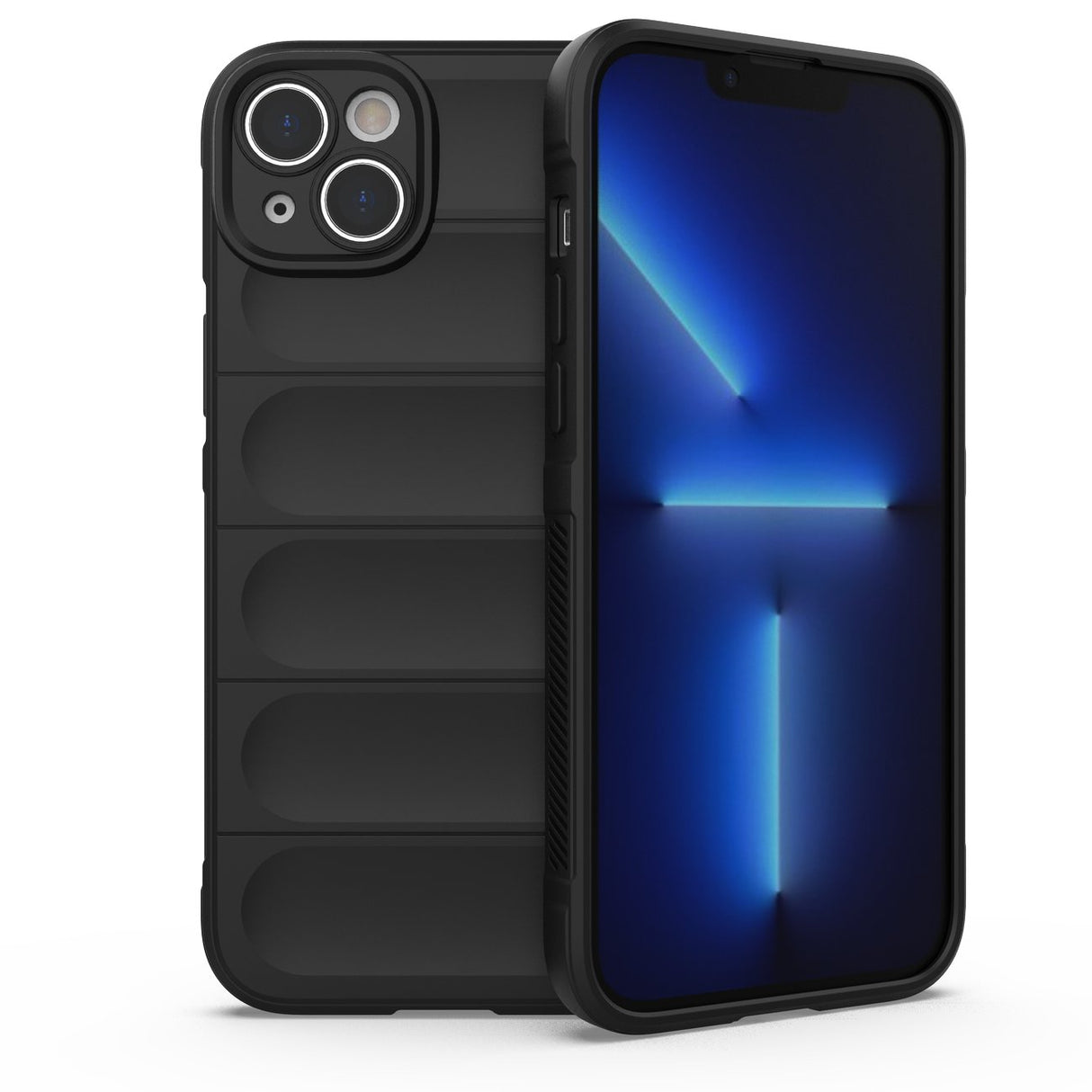 Capa Magic Shield Case para iPhone 14 Plus, flexível e resistente, na cor preta.