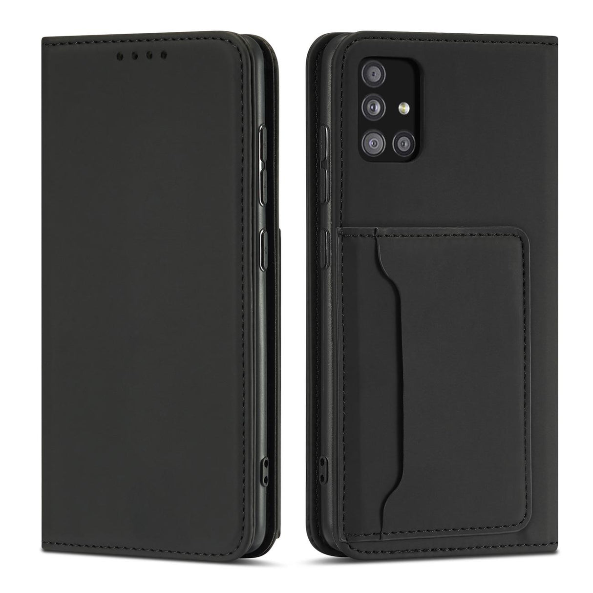 Capa Carteira Magnética para Xiaomi Redmi Note 11 Pro com porta-cartões e suporte preto.