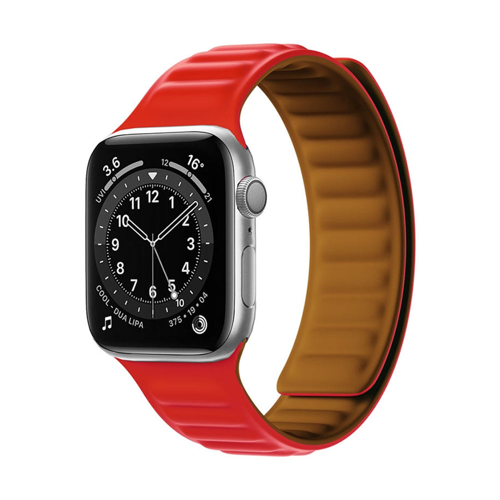 Pulseira Magnética para Watch 7/8/9 45mm, pulseira magnética vermelha.