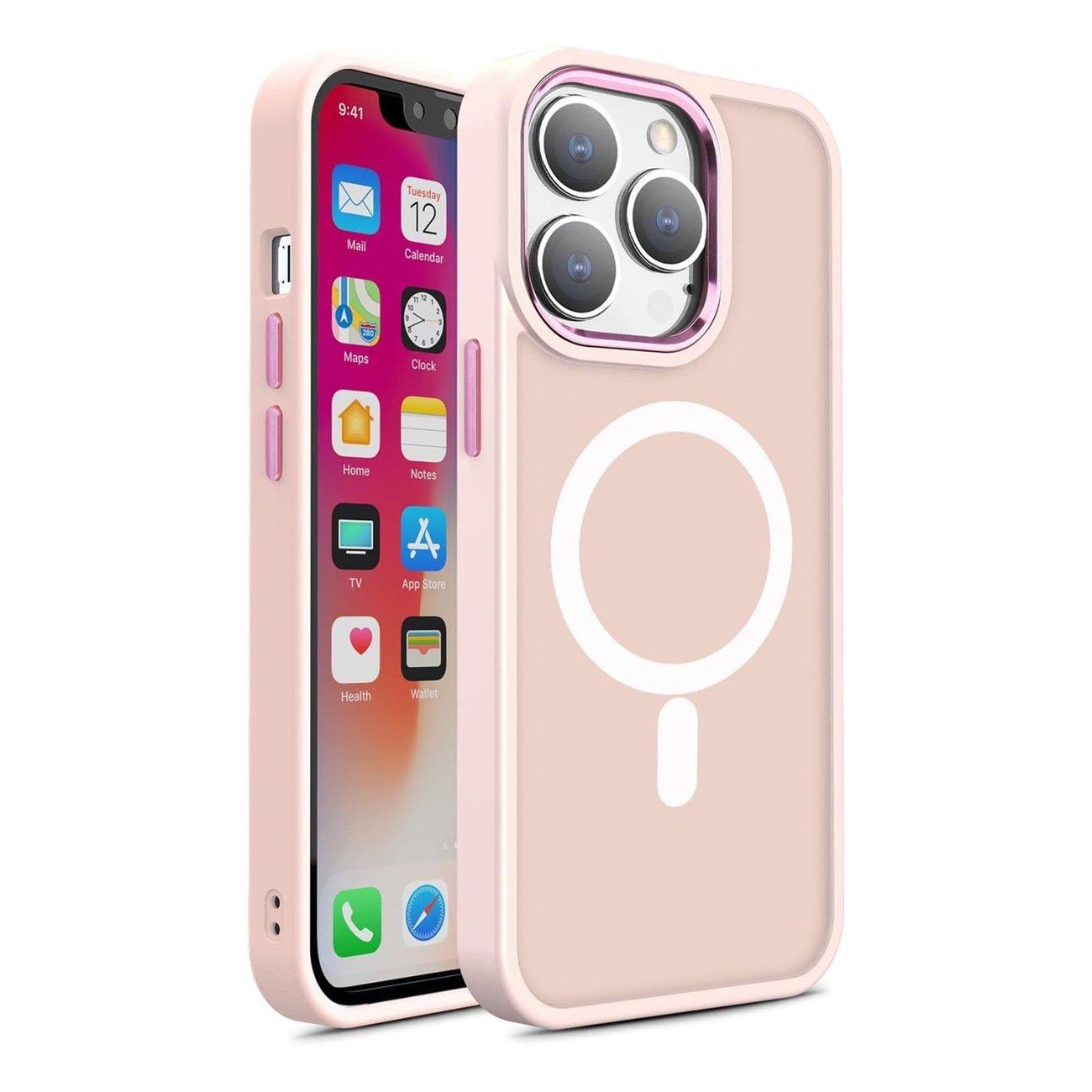 Capa Magnética MagSafe Color Matte para iPhone 14 Plus - rosa