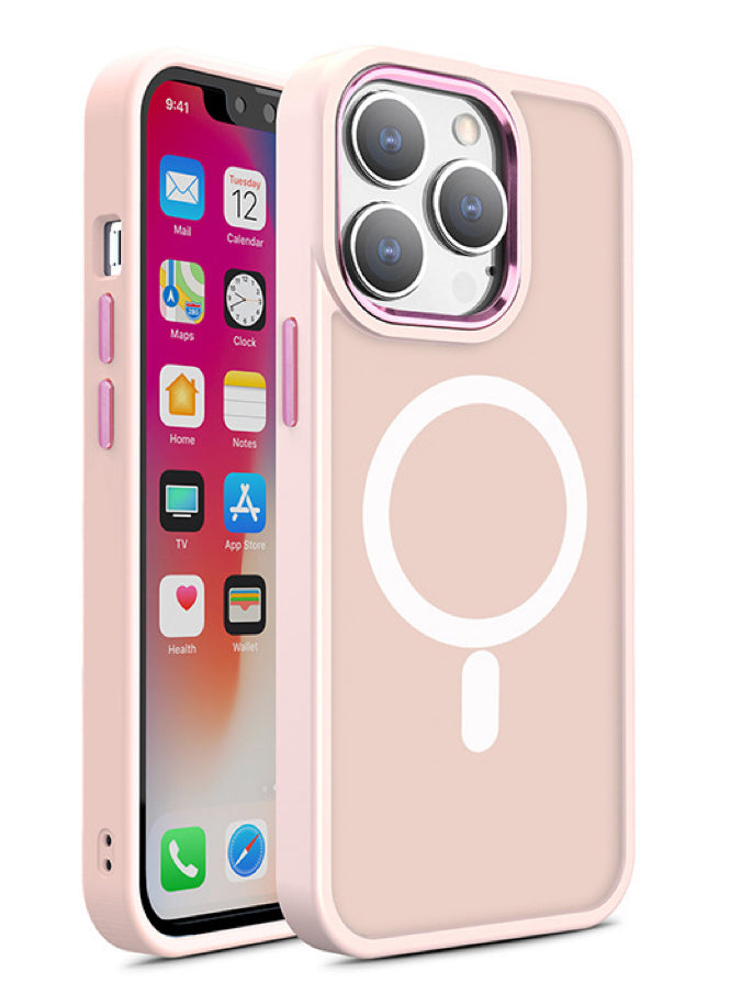 Capa Magnética MagSafe Color Matte para iPhone 15 Pro Max - rosa
