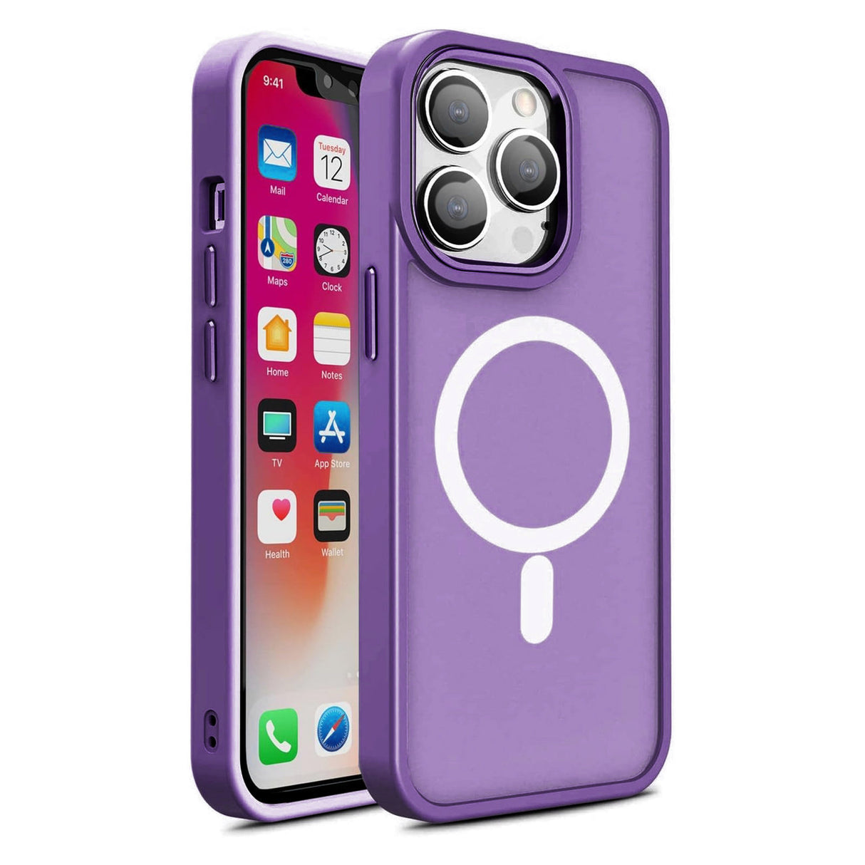 Capa Magnética MagSafe Color Matte para iPhone 15 - roxa