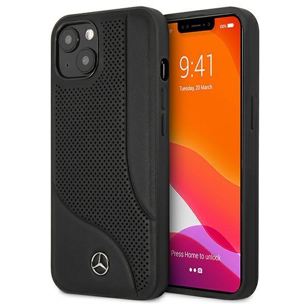 Capa Mercedes em Couro Perfurado para iPhone 13 mini - preta