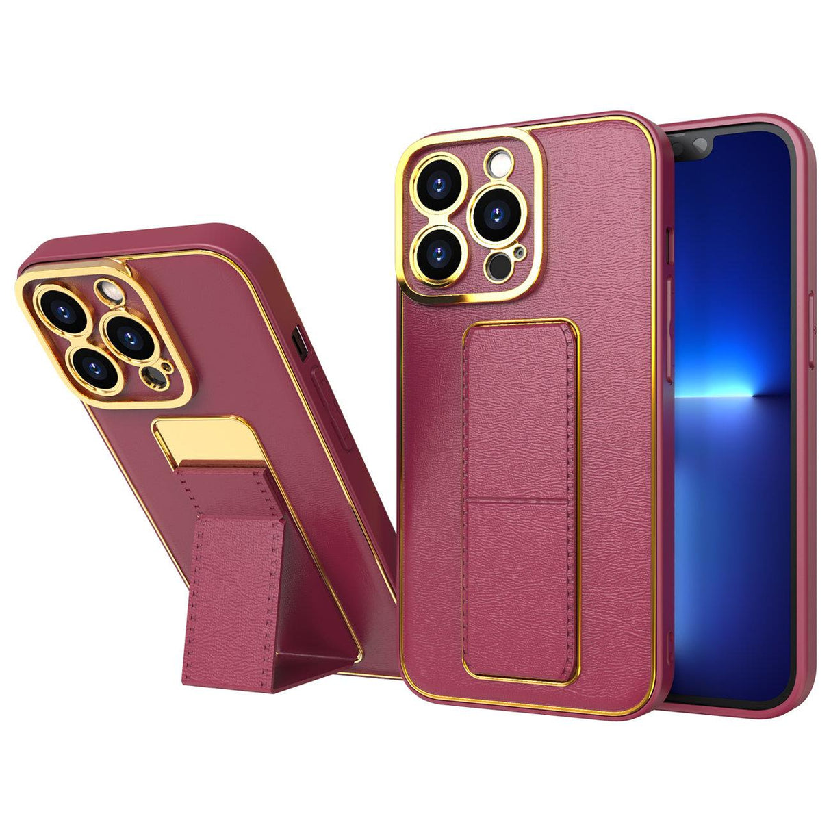 Novo estojo com suporte para iPhone 13 Pro Max na cor vermelha