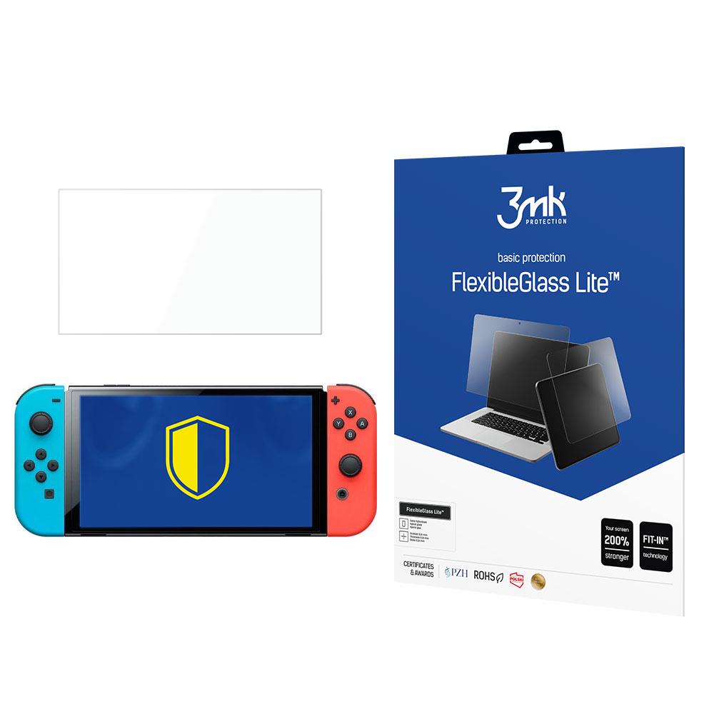 Vidro híbrido 3mk FlexibleGlass Lite™ para Nintendo Switch OLED
