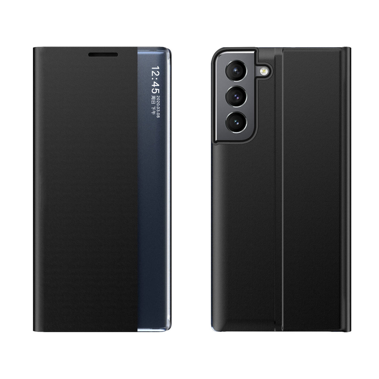 Novo estojo Sleep Case para Samsung Galaxy S23 com tampa flip suporte preto