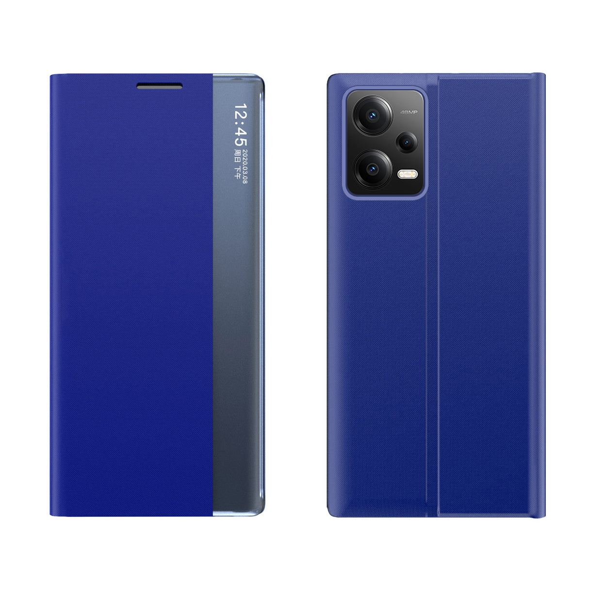 Novo estojo Sleep Case para Xiaomi Redmi Note 12 Pro+ com tampa flip suporte na cor azul