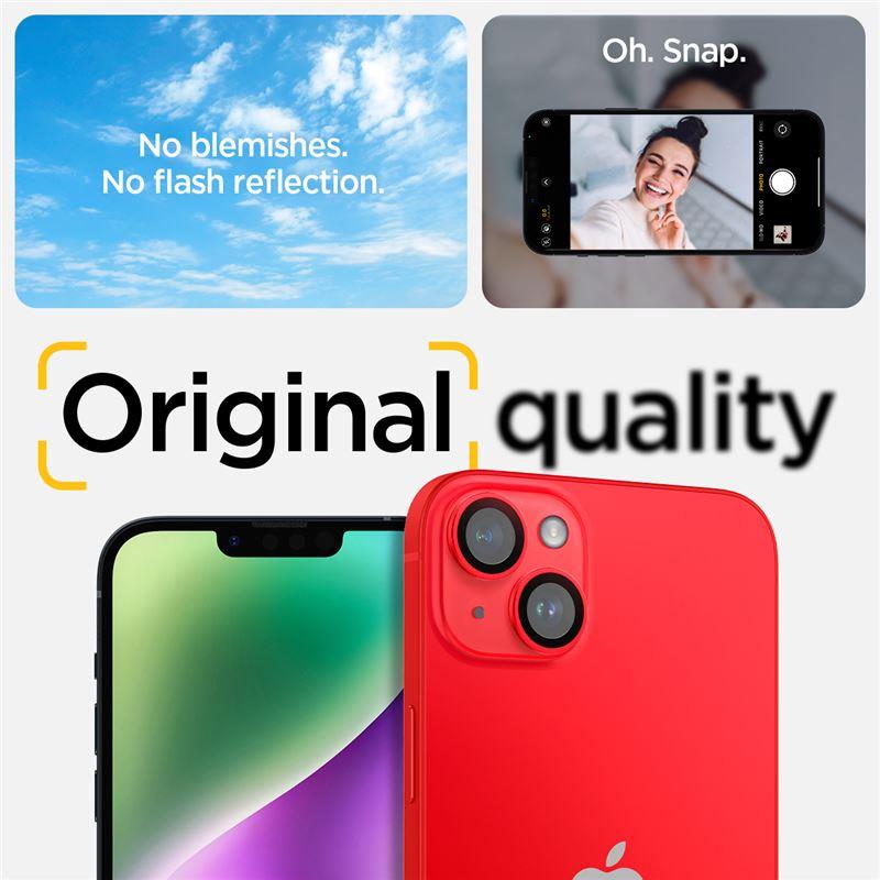 Protetor de Câmera Spigen Glas.tR EZ Fit Optik para iPhone 14 / 14 Plus - vermelho, 2 unidades.