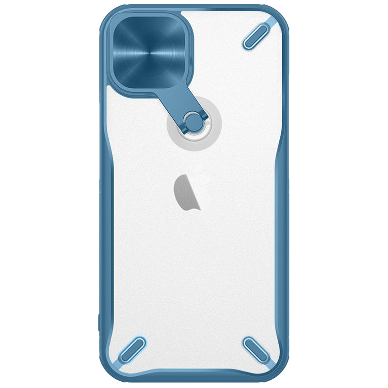 Capa Nillkin Cyclops resistente com proteção para câmera e suporte dobrável para iPhone 13 azul.