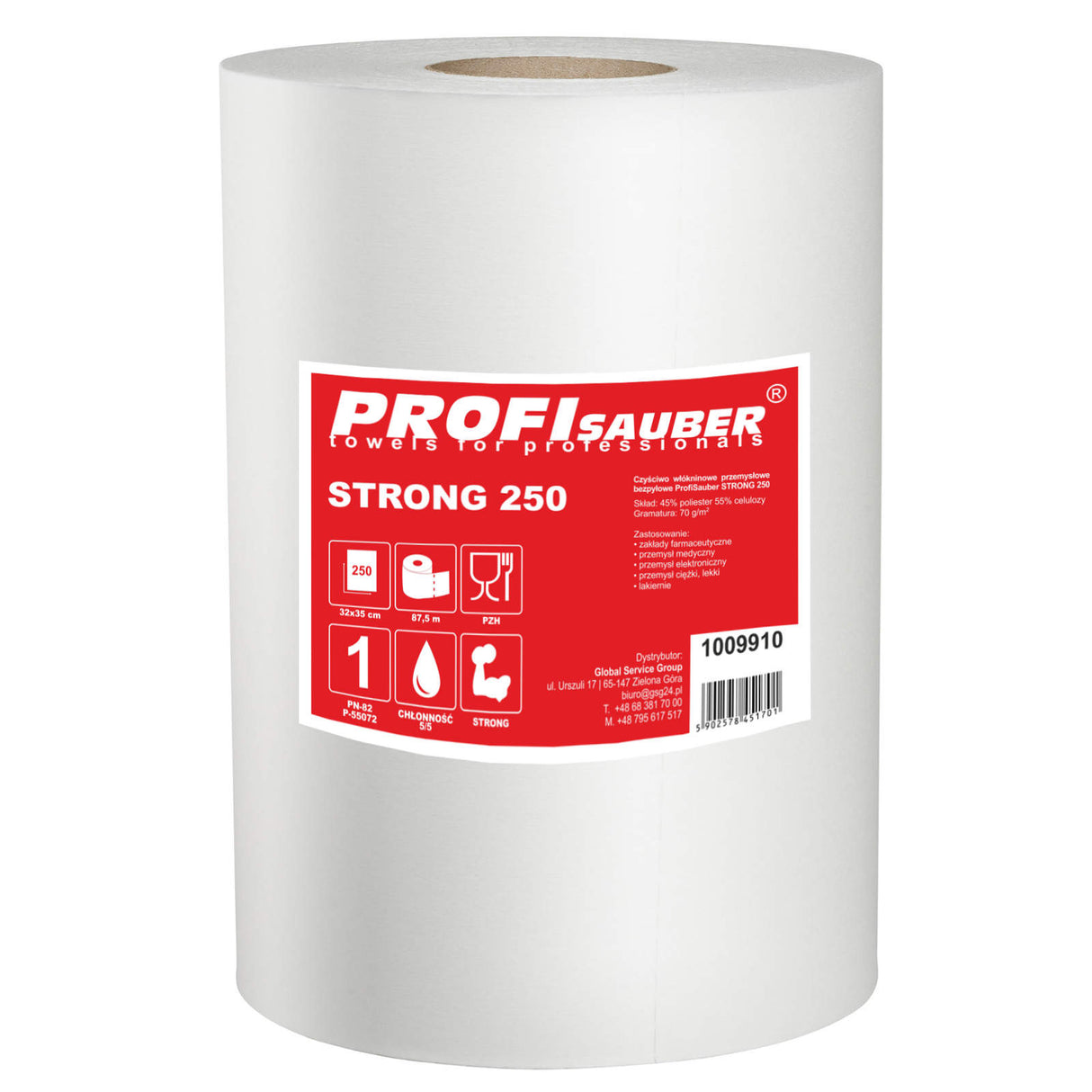 Pano de limpeza industrial de fibra não tecida resistente ProfiSauber STRONG 250