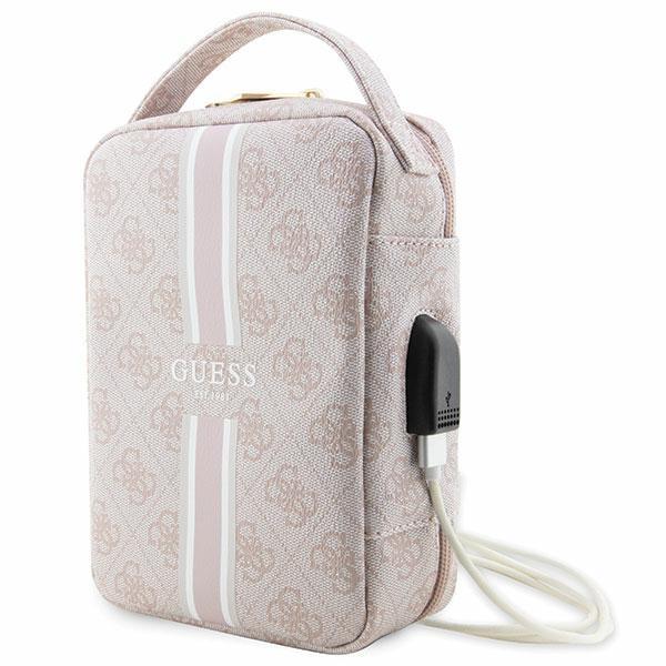 Organizador de bolsa Guess 4G com Estampas Listradas - rosa