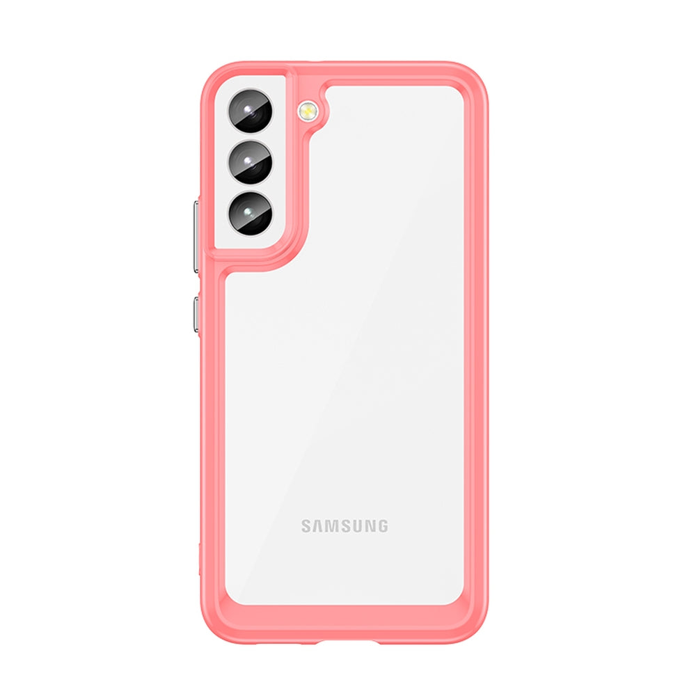 Caso de Espaço Exterior capa rígida para Samsung Galaxy S22+ (S22 Plus) com moldura de gel vermelha
