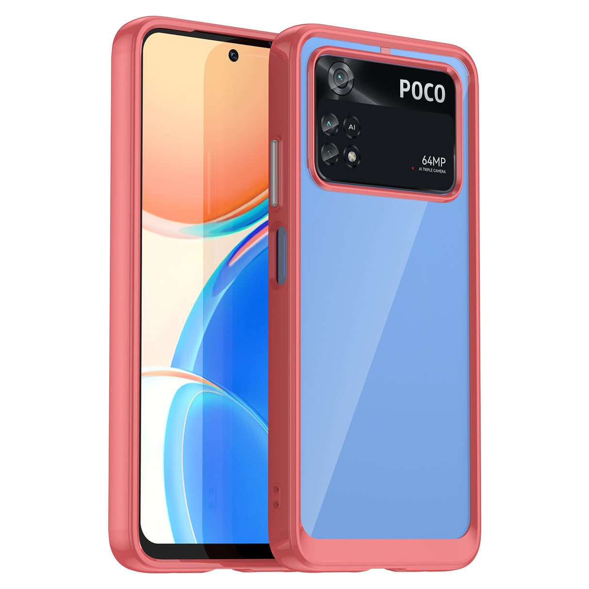 Capa Outer Space Case para Xiaomi Poco M4 Pro com moldura elástica vermelha