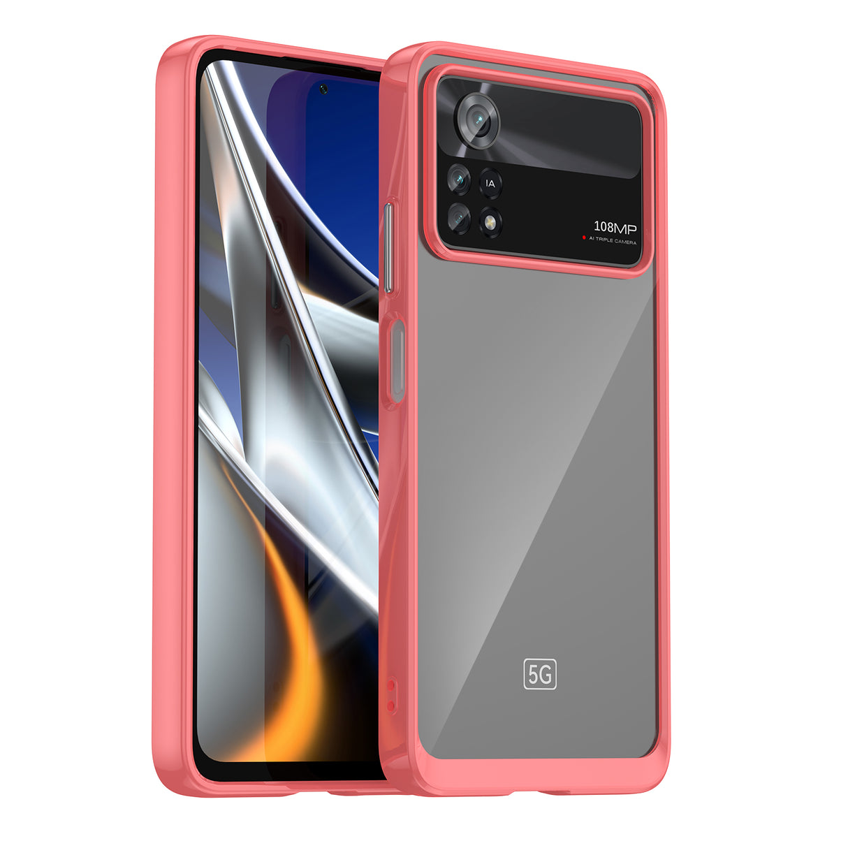 Caso Espaço Sideral etui para Xiaomi Poco X4 Pro 5G capa com moldura elástica vermelha