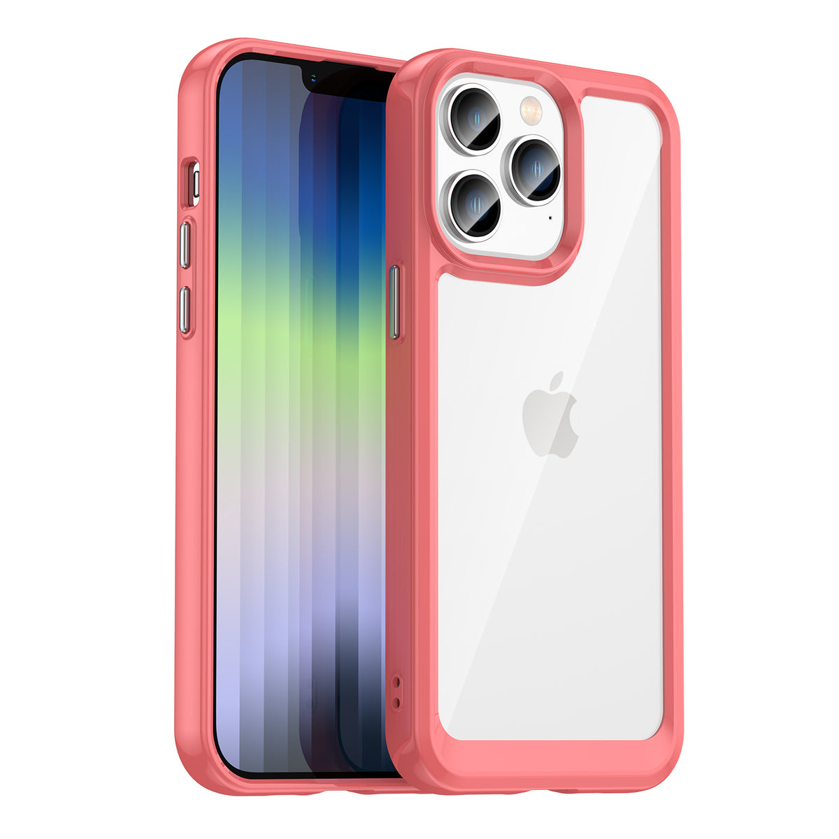 Capa rígida Outer Space Case para iPhone 14 Pro com borda de gel vermelha