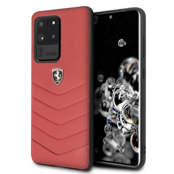Estojo Ferrari Heritage Quilted para Samsung Galaxy S20 - vermelho