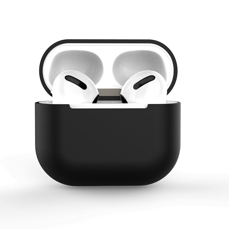 Estojo de silicone macio para AirPods Pro, capa preta para fones de ouvido (case C)