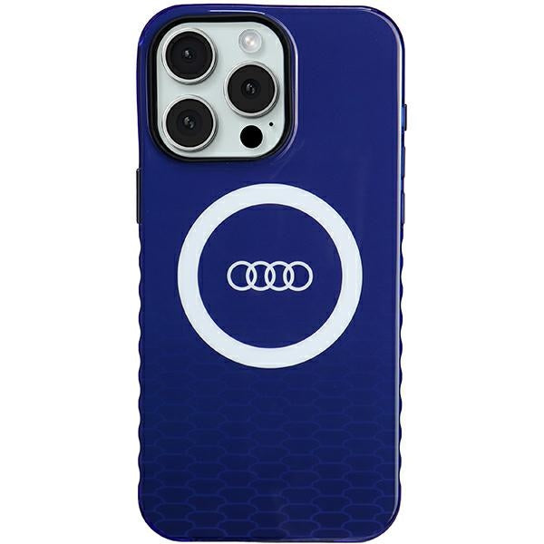 Capa Audi IML Big Logo MagSafe para iPhone 15 Pro Max - azul