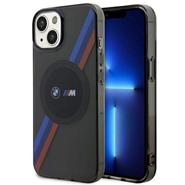 Capa BMW Tricolor Stripes MagSafe para iPhone 14 - cinza