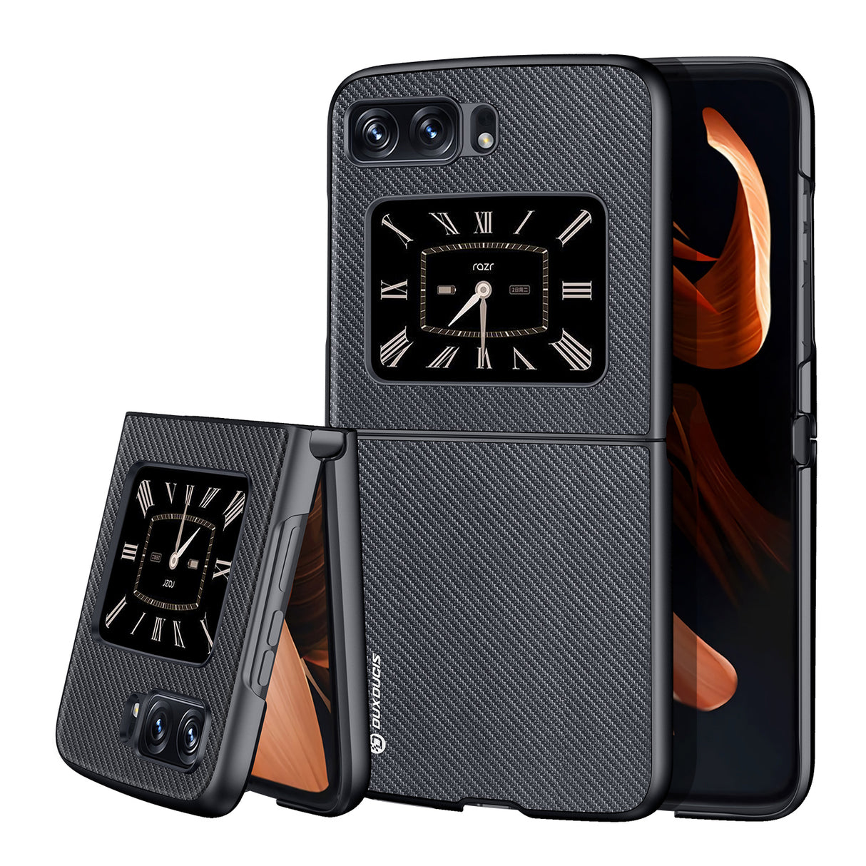 Capa Dux Ducis Fino para Motorola Razr 2022 com moldura de silicone preta