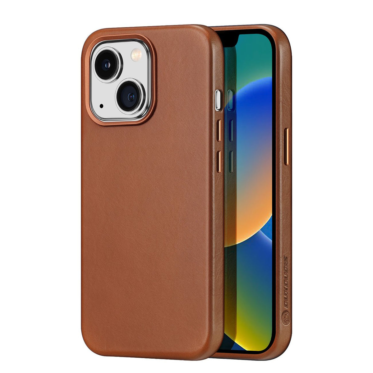 Dux Ducis Naples capa para iPhone 14 Plus magnética de couro MagSafe na cor castanho