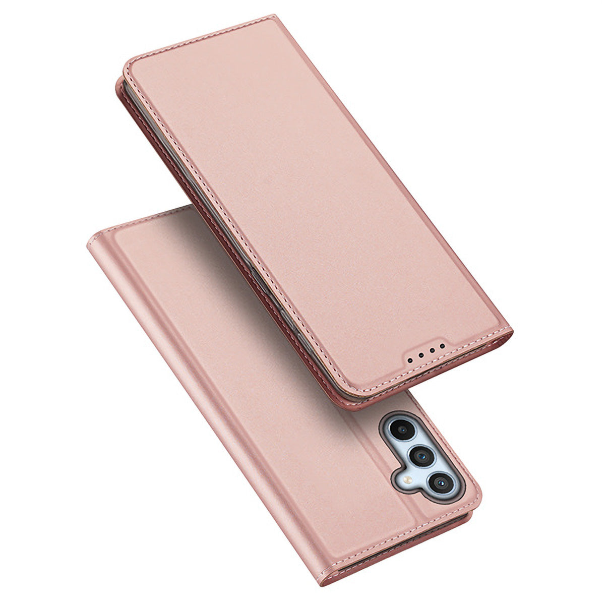 Capa Dux Ducis Skin Pro para Samsung Galaxy A54 5G com aba, porta-cartões e suporte na cor rosa.