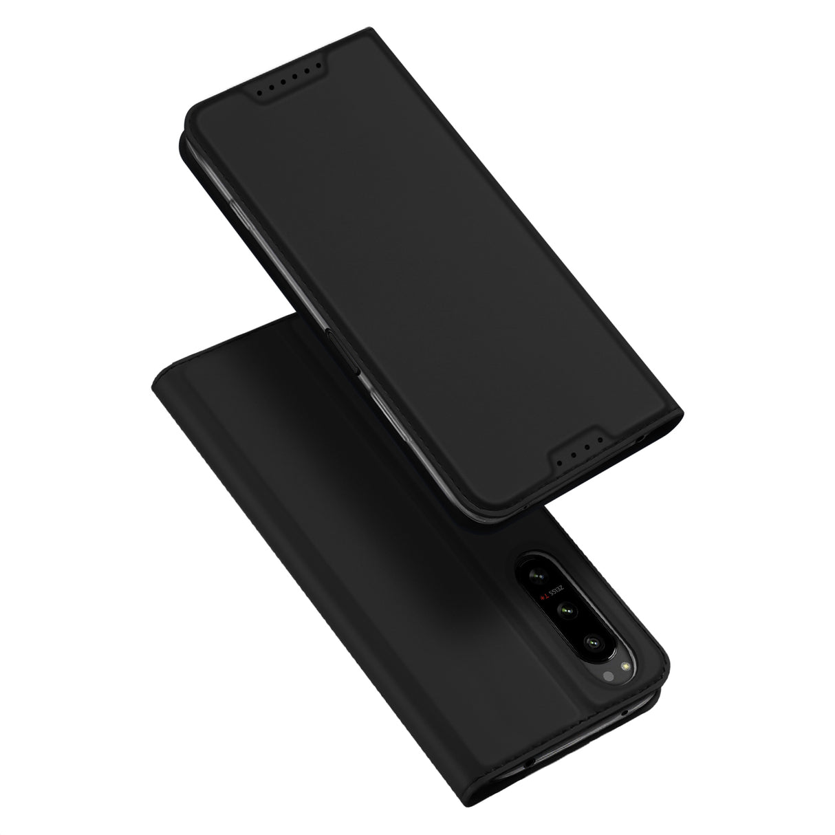 Capa Dux Ducis Skin Pro para Sony Xperia 5 IV com aba, porta-cartões e suporte, na cor preta