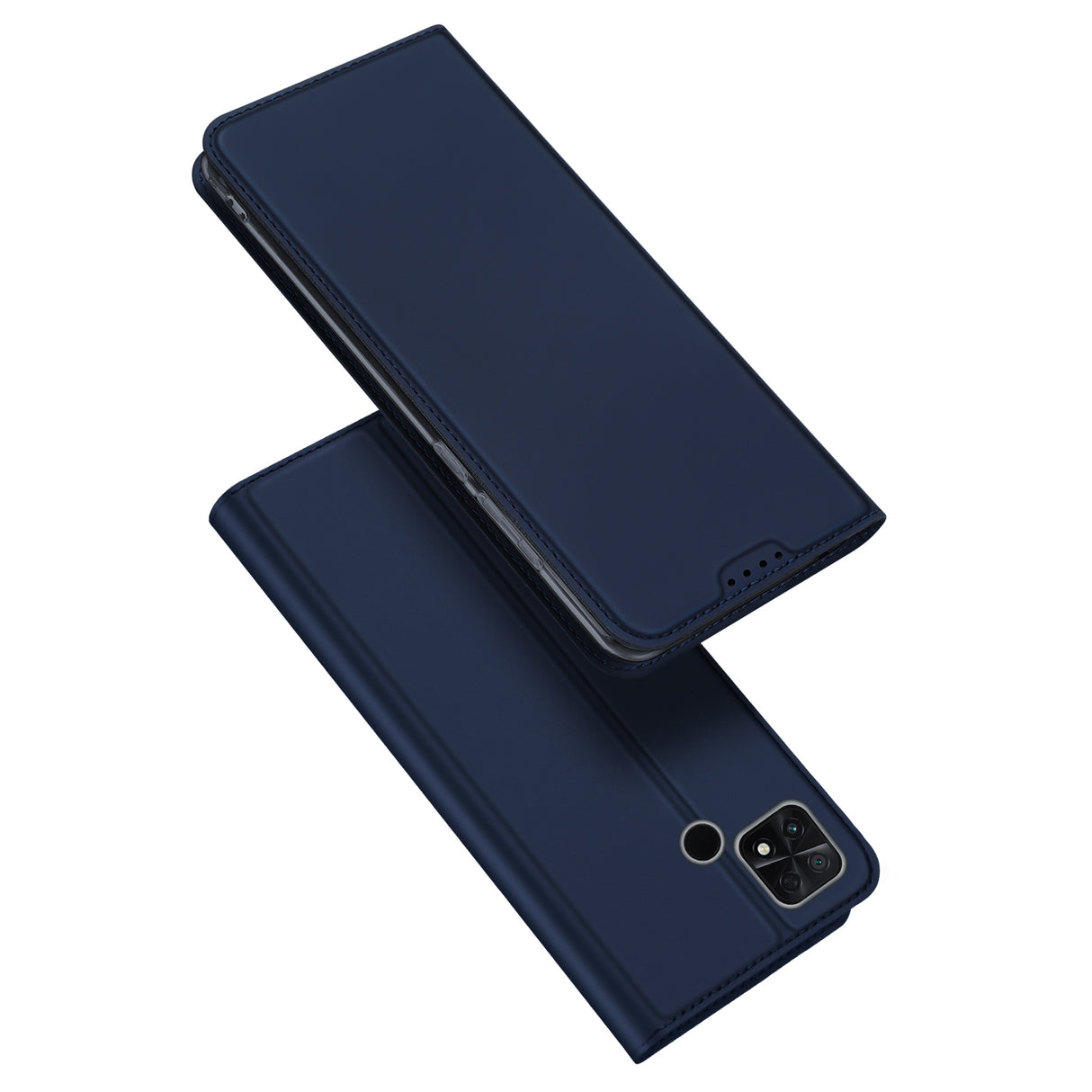 Capa Dux Ducis Skin Pro para Xiaomi Poco C40 com aba, porta-cartões e suporte na cor azul