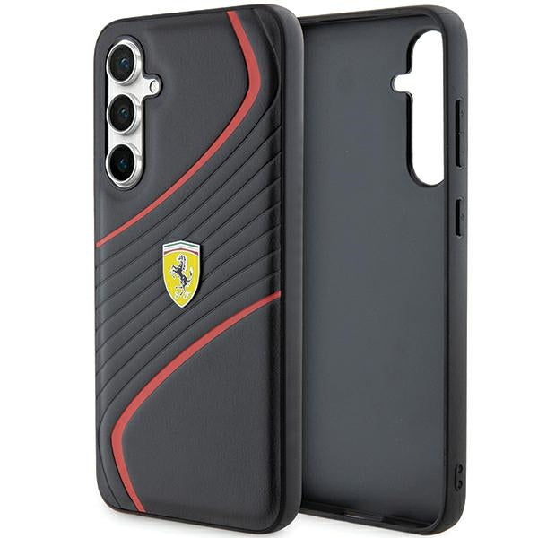 Etui Ferrari Twist Metal Logo para Samsung Galaxy S23 FE - preto
