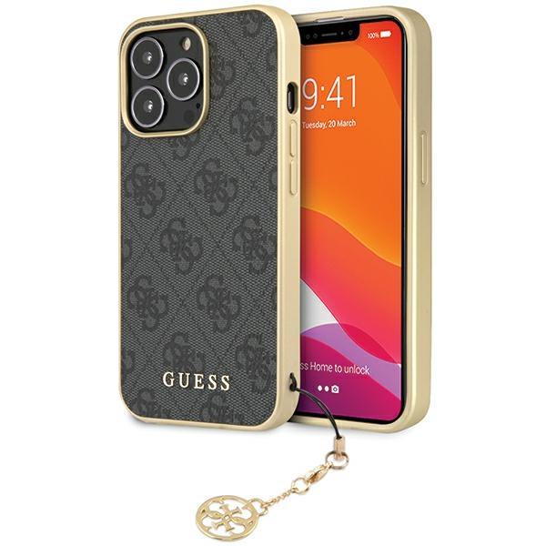 Capa Guess 4G Charms Collection para iPhone 14 Pro Max - cinza