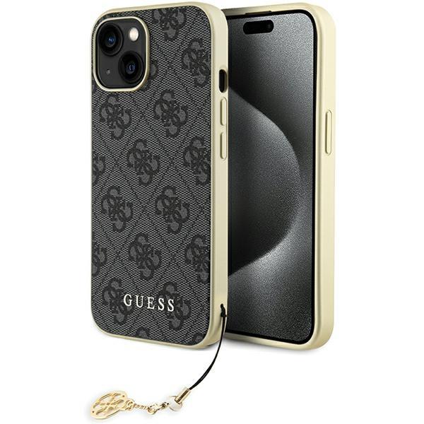 Capa Guess 4G Charms Collection para iPhone 15 - cinza