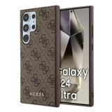 Capa Guess 4G Metal Gold Logo para Samsung Galaxy S24 Ultra - castanho