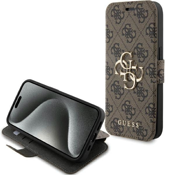 Capa Guess 4G Metal Logo para iPhone 15 Pro - castanho