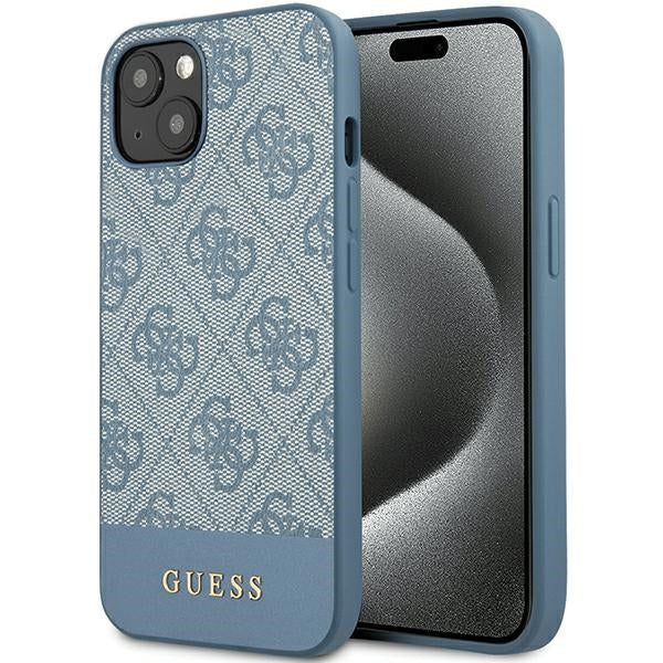 Capa Guess 4G Stripe Collection para iPhone 15 / 14 / 13 - azul