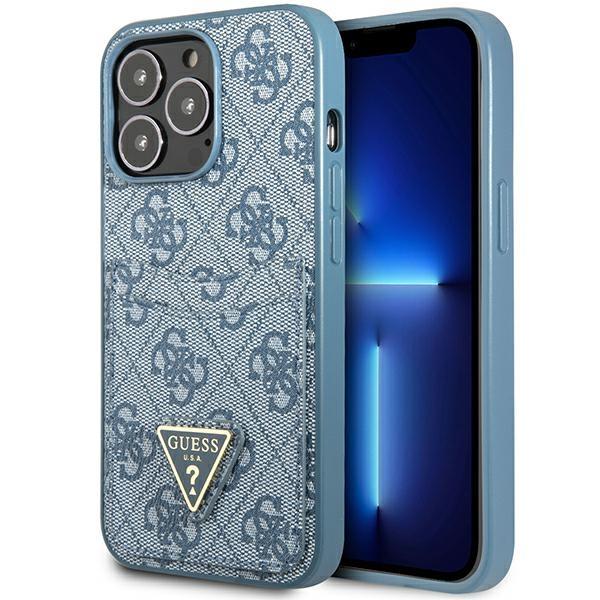 Capa Guess 4G Triangle Logo com Porta-cartões para iPhone 13 Pro / 13 - azul