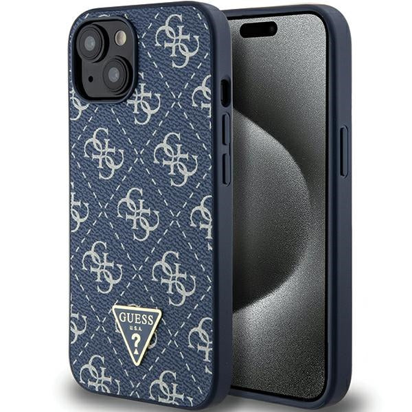 Capa Guess 4G Triangle Metal Logo para iPhone 15 Plus / 14 Plus - azul