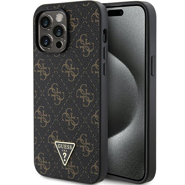 Etui Guess 4G Triangle Metal Logo para iPhone 15 Pro - preto