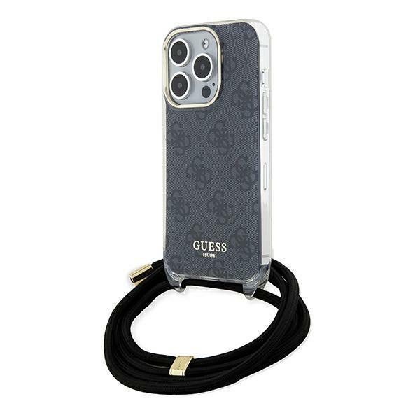 Capa Guess Crossbody Cord 4G Estampada para iPhone 15 Pro Max - preta