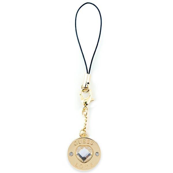 Guess Heart Diamond Charm com Strass - dourada